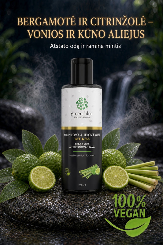 Vonios ir kūno aliejus „Bergamotė ir citrinžolė“, 200 ml